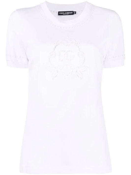 Broderie-Anglaise Cotton T-Shirt