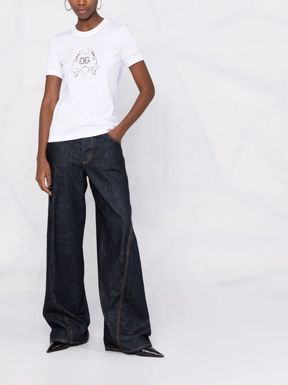 Broderie-Anglaise Cotton T-Shirt