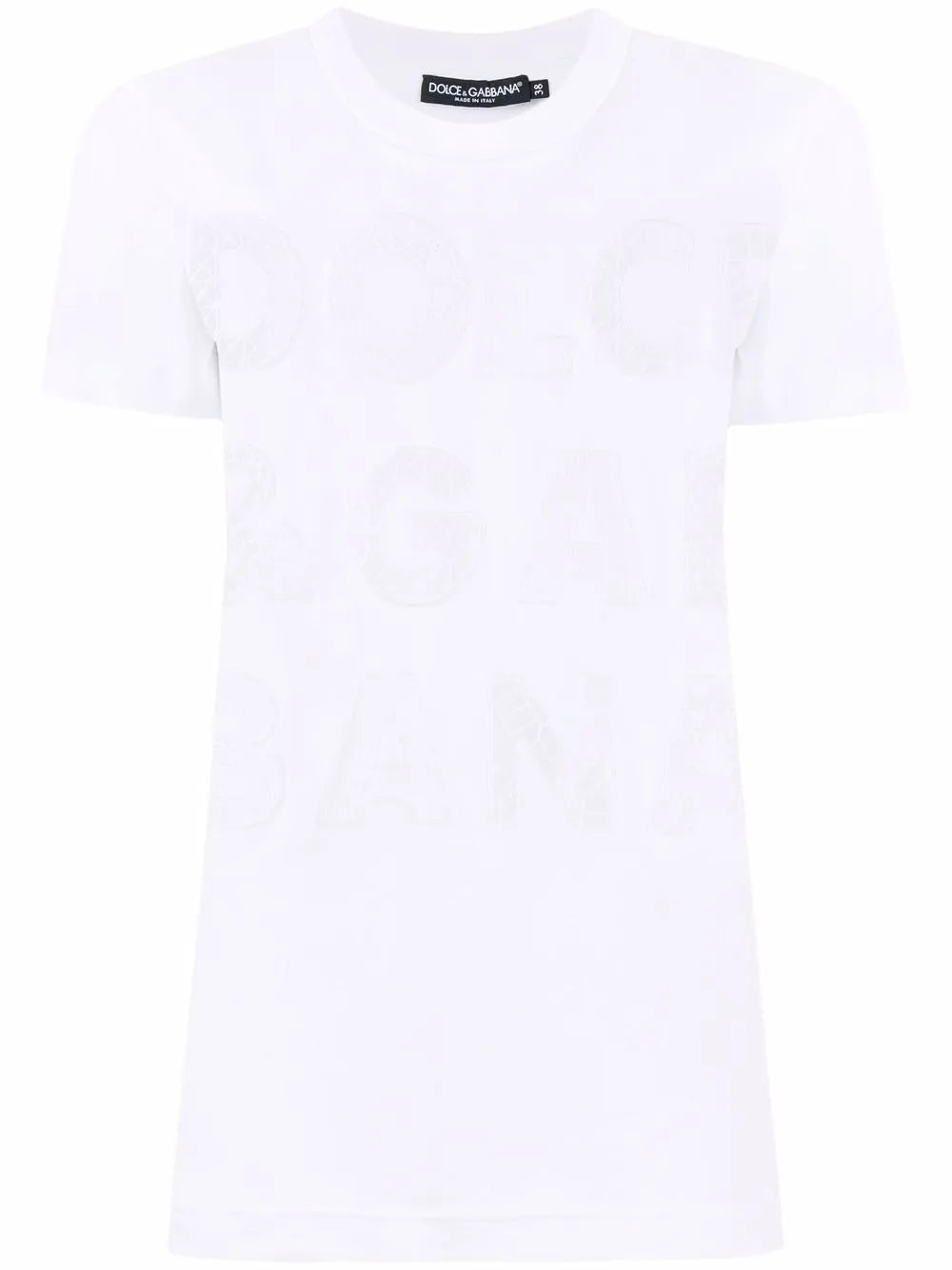 Openwork-Logo Cotton T-Shirt