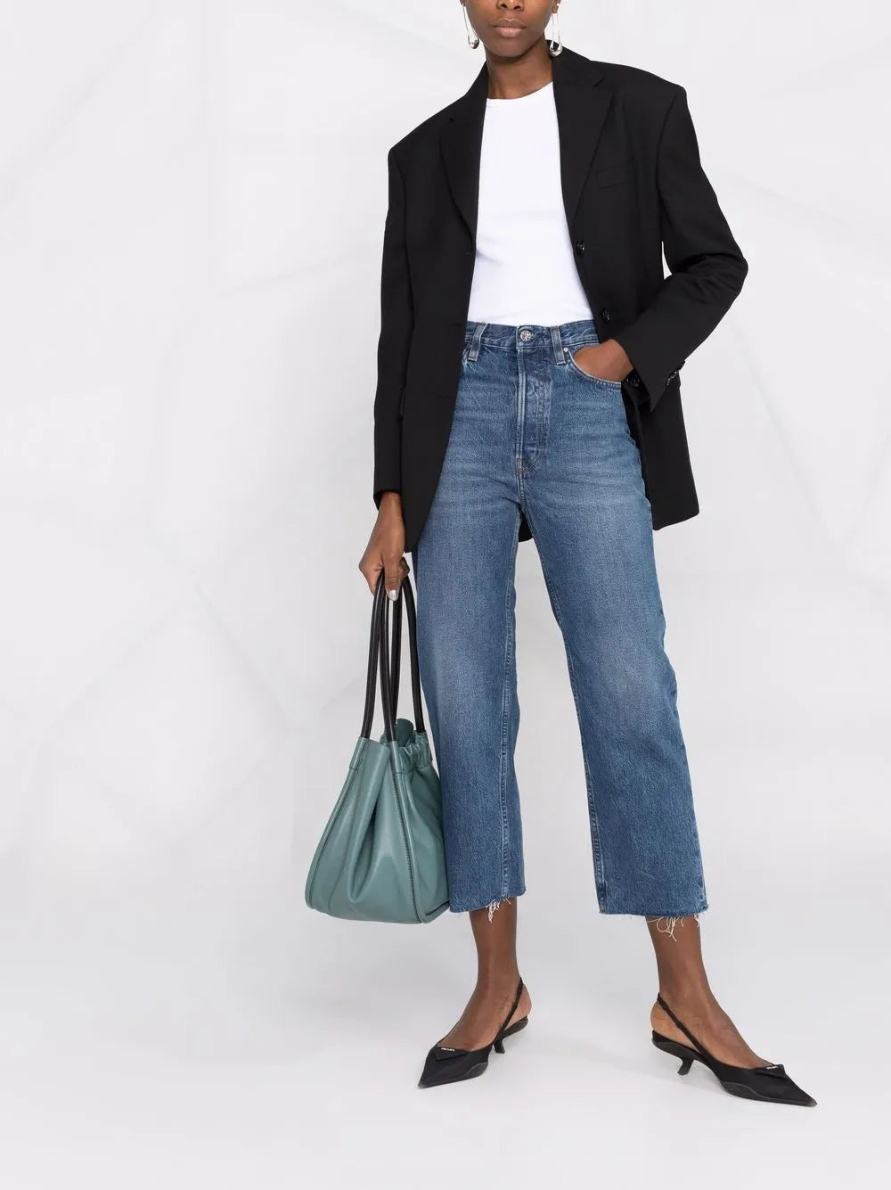 Cropped Straight-Leg Jeans
