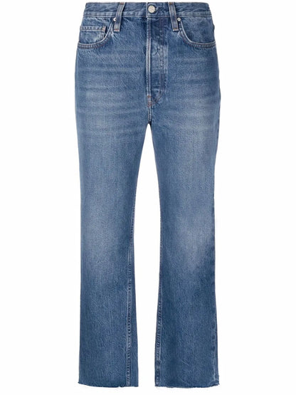 Cropped Straight-Leg Jeans