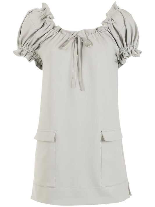 Short-Sleeve Ruffled Blouse