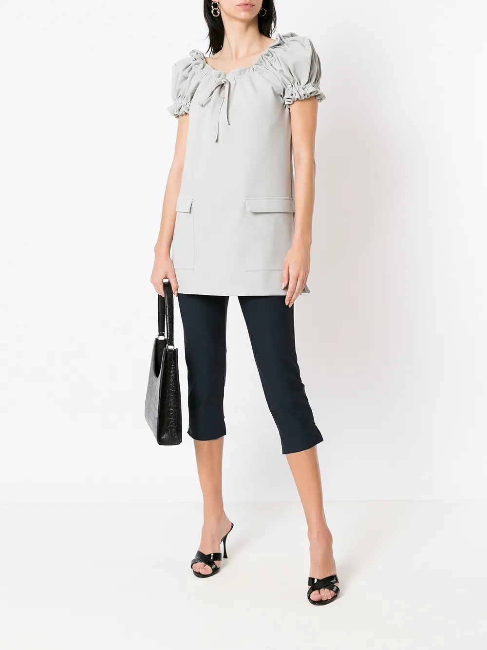 Short-Sleeve Ruffled Blouse