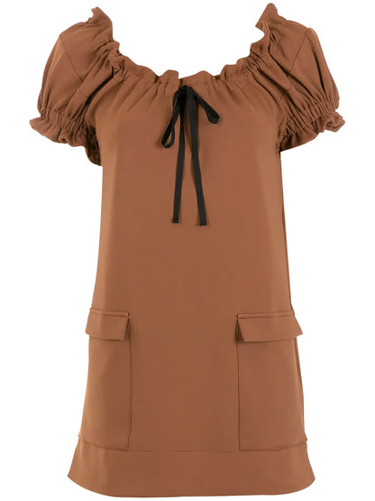Short-Sleeve Ruffled Blouse