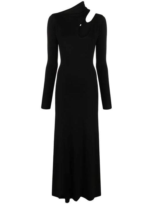 Cut-Out Detail Long-Sleeve Dress