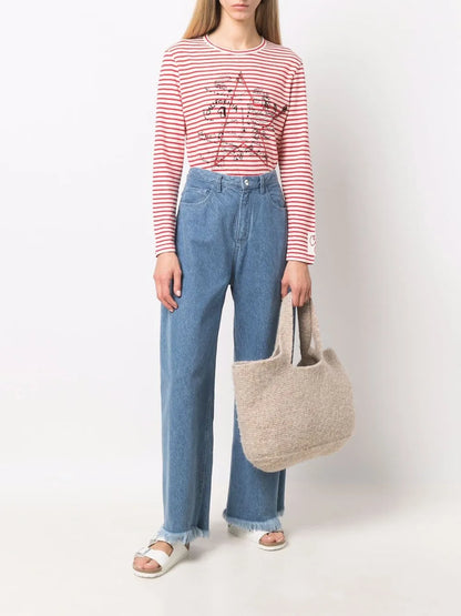Star-Print Striped Long-Sleeved T-Shirt