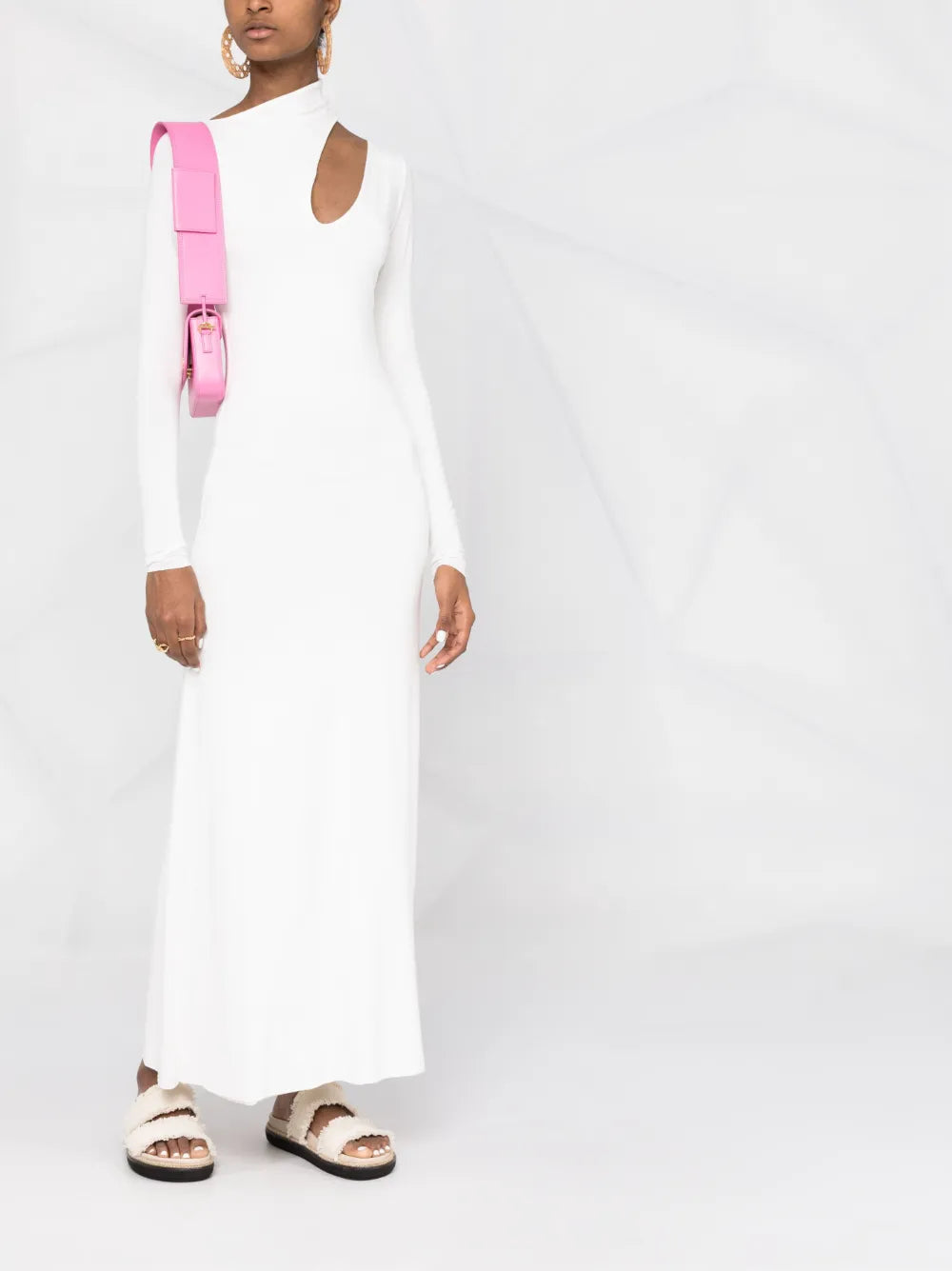 Cut-Out Detail Long-Sleeve Dress