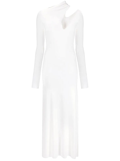 Cut-Out Detail Long-Sleeve Dress