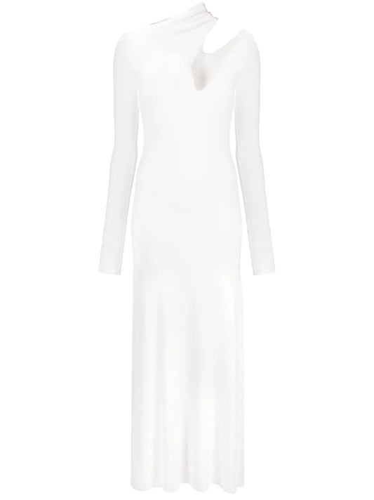 Cut-Out Detail Long-Sleeve Dress