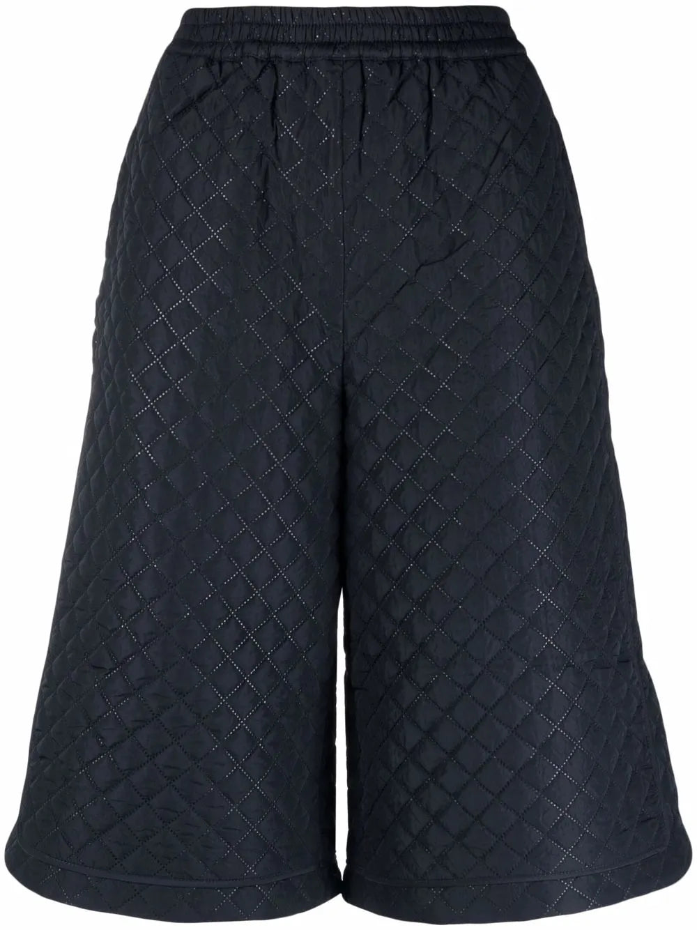 Diamond-Quilted Knee-Length Shorts