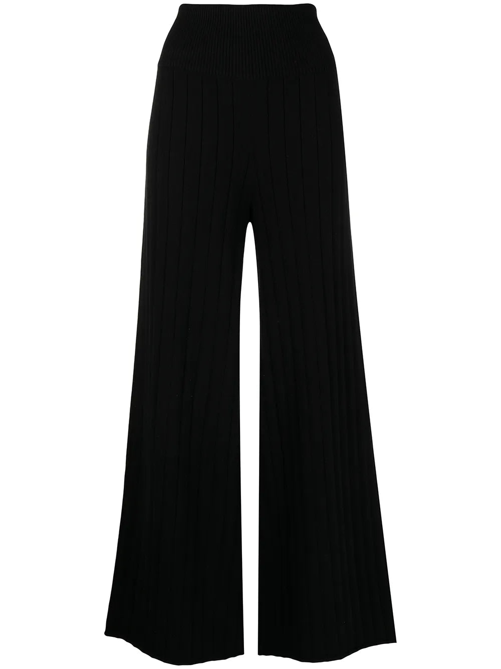 Ribbed Knit Flared Trousers