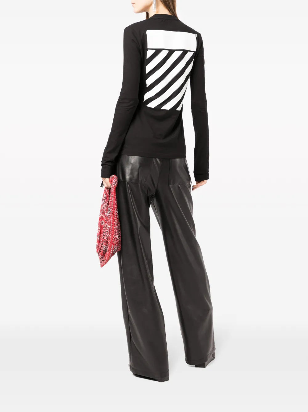 Diag-Stripe Long-Sleeved T-Shirt