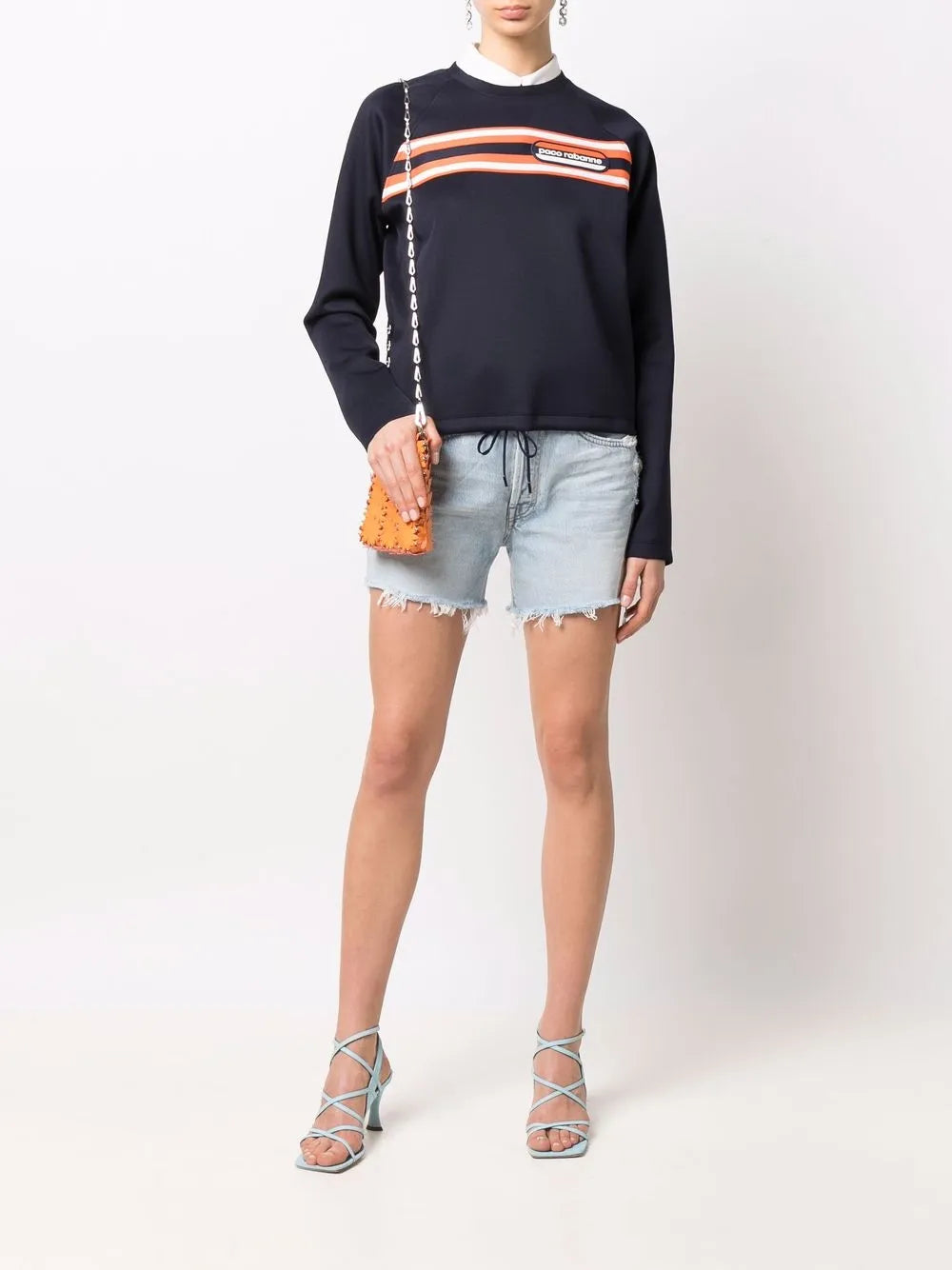Logo-Patch Striped Sweatshirt