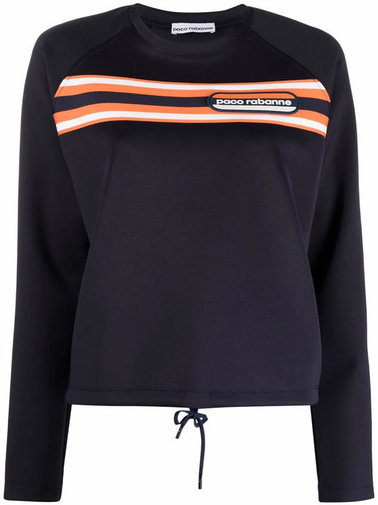 Logo-Patch Striped Sweatshirt