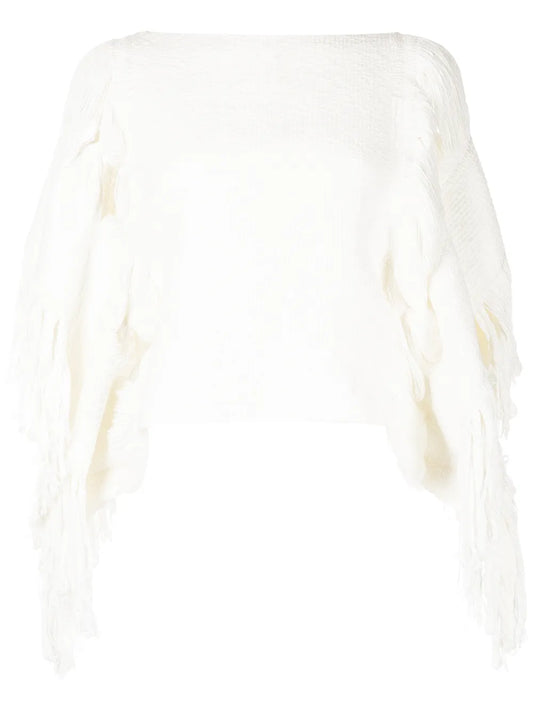 Fringed-Detail Knitted Top