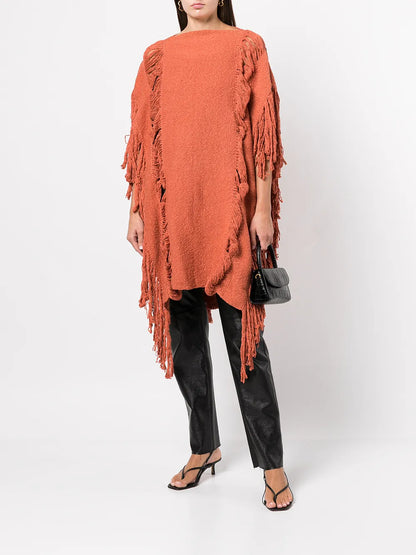 Fringe-Detail Long Top