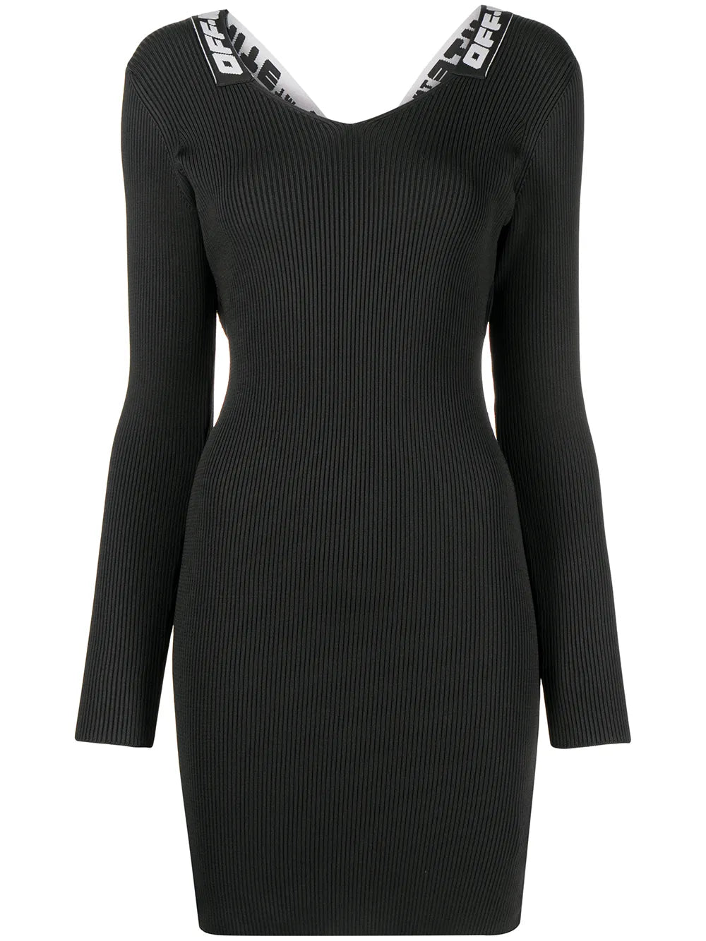 Logo-Tape Ribbed Dress