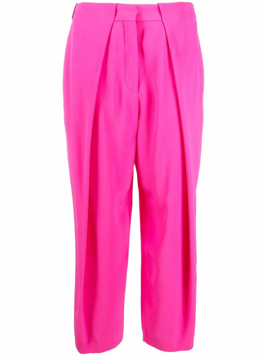 Pleated High-Waisted Trousers