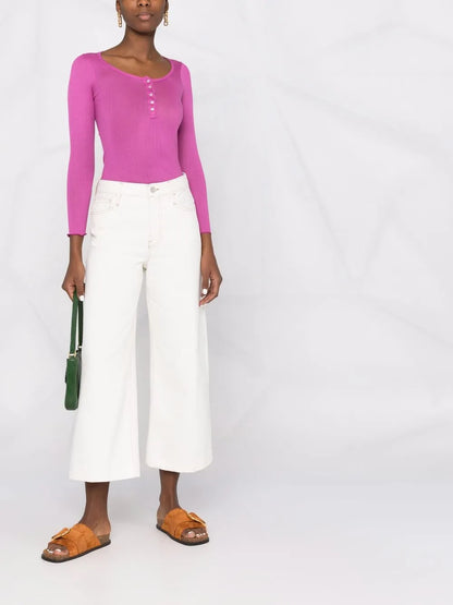 Le Italian Wide-Leg Cropped Jeans