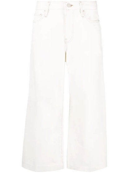 Le Italian Wide-Leg Cropped Jeans