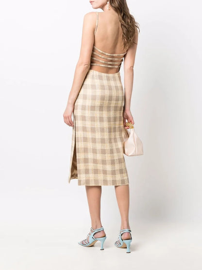 Checked Midi Dress