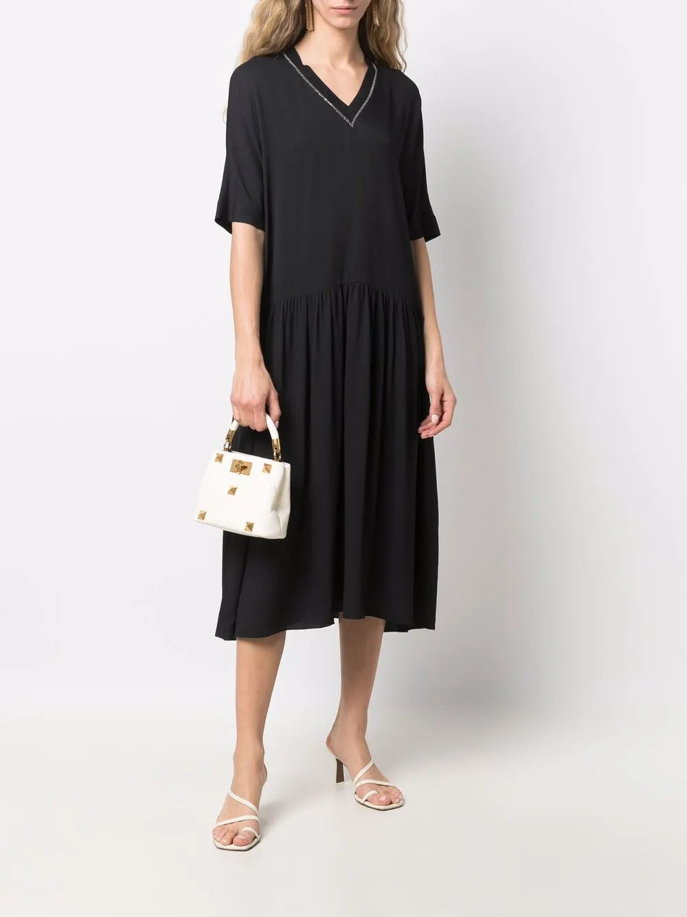 Silk Blend Midi Dress