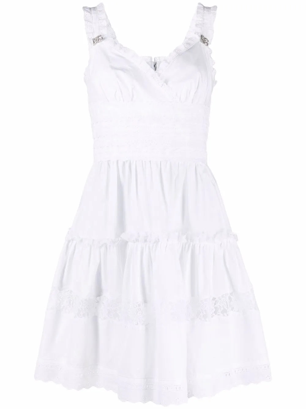 Broderie-Anglaise Tiered Minidress
