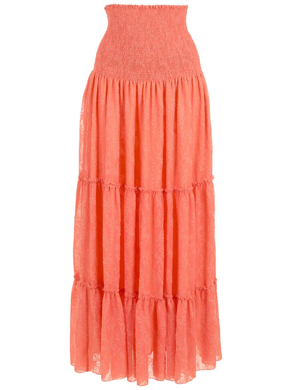 High-Waisted Pleated Maxi Skirt