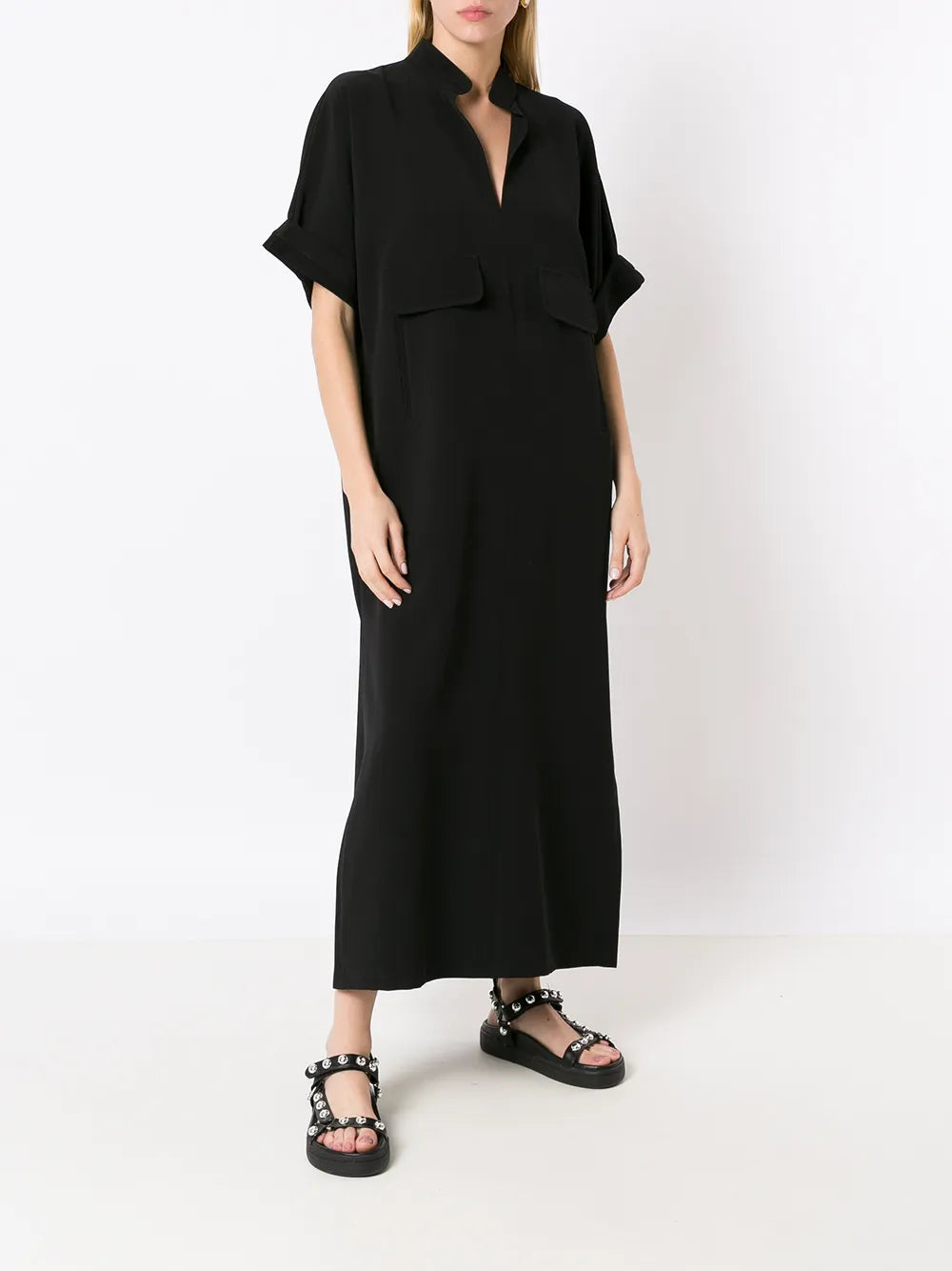 Split-Neck Shift Dress