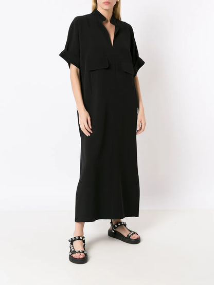 Split-Neck Shift Dress