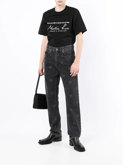Logo-Print Straight-Leg Jeans