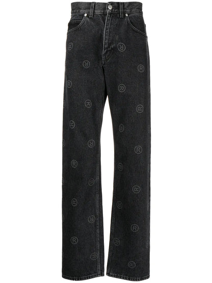 Logo-Print Straight-Leg Jeans