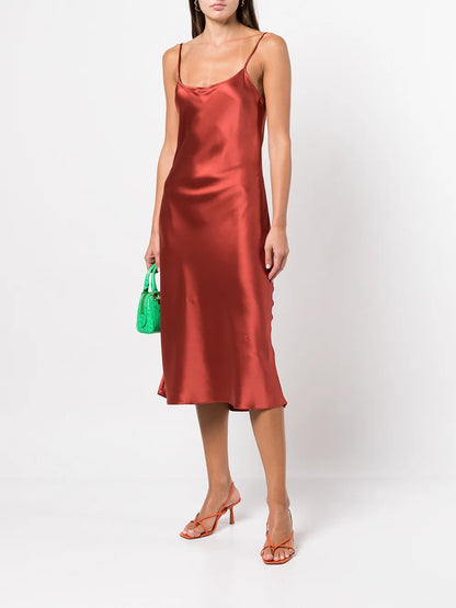 Sleeveless Silk Midi Dress