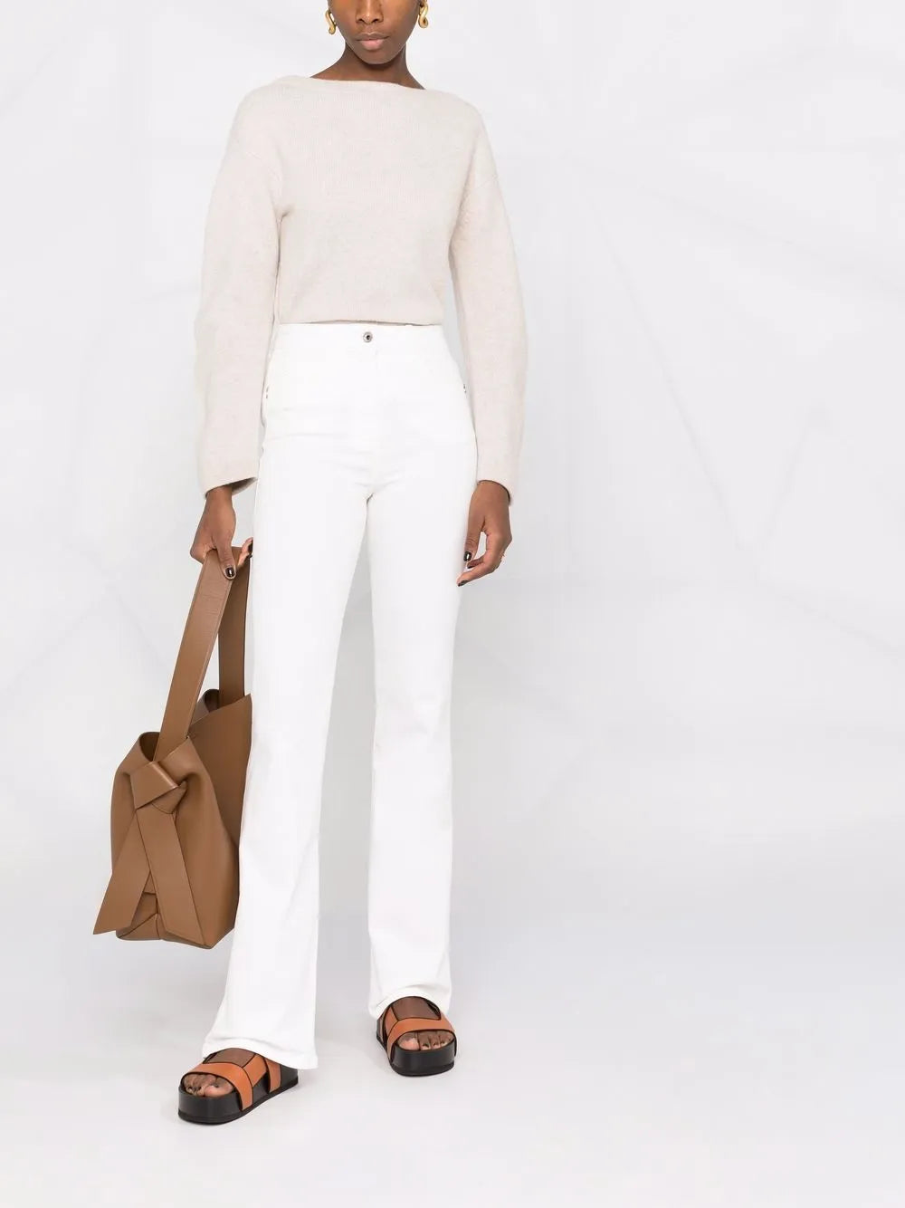 Logo Patch Flared Jeans