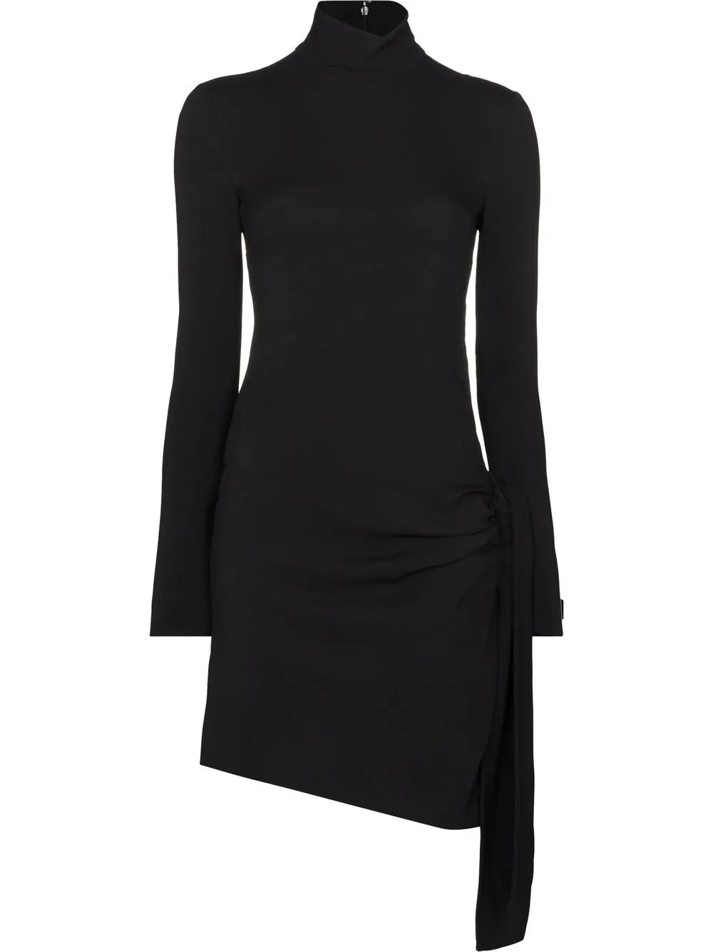 Ruched High Neck Mini Dress