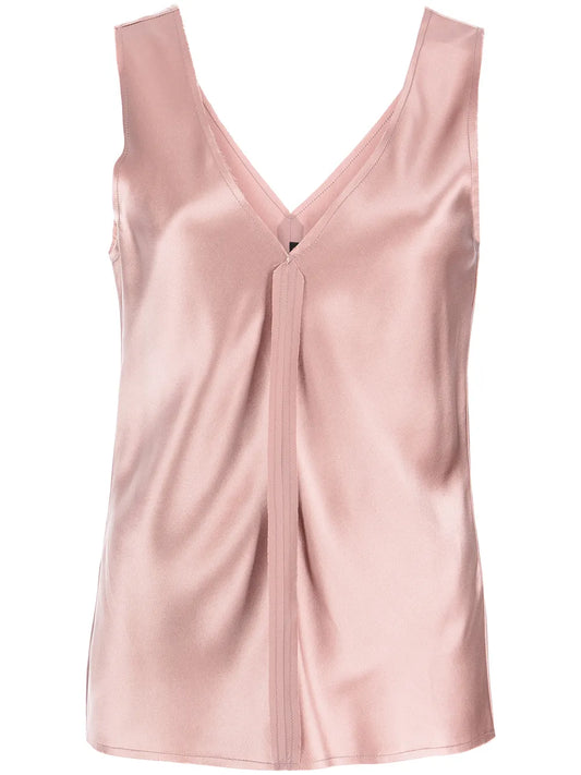 Raw-Cut Silk Tank Top