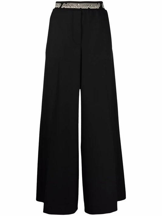 Logo-Waistband Palazzo Trousers