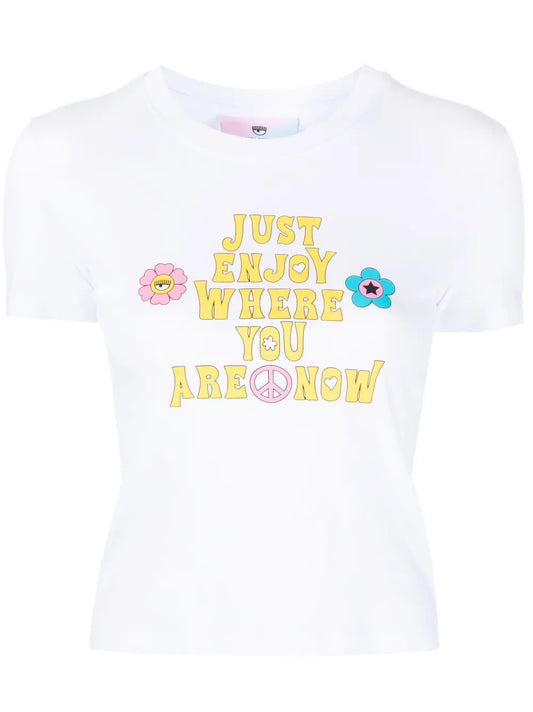 Slogan-Print Cotton T-Shirt