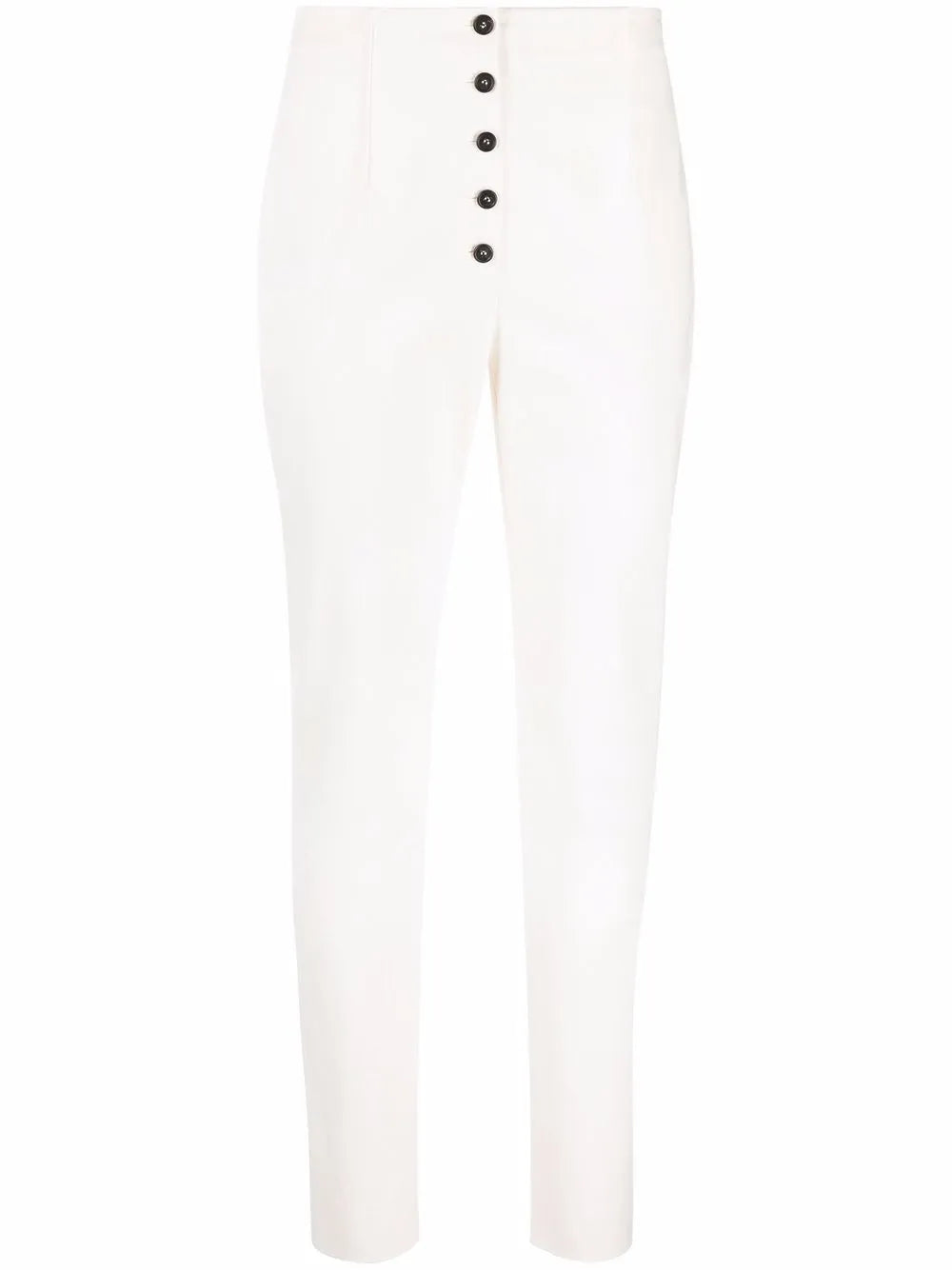 High-Waist Slim-Fit Canvas Trousers