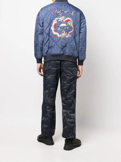 Embroidered-Design Quilted Jacket