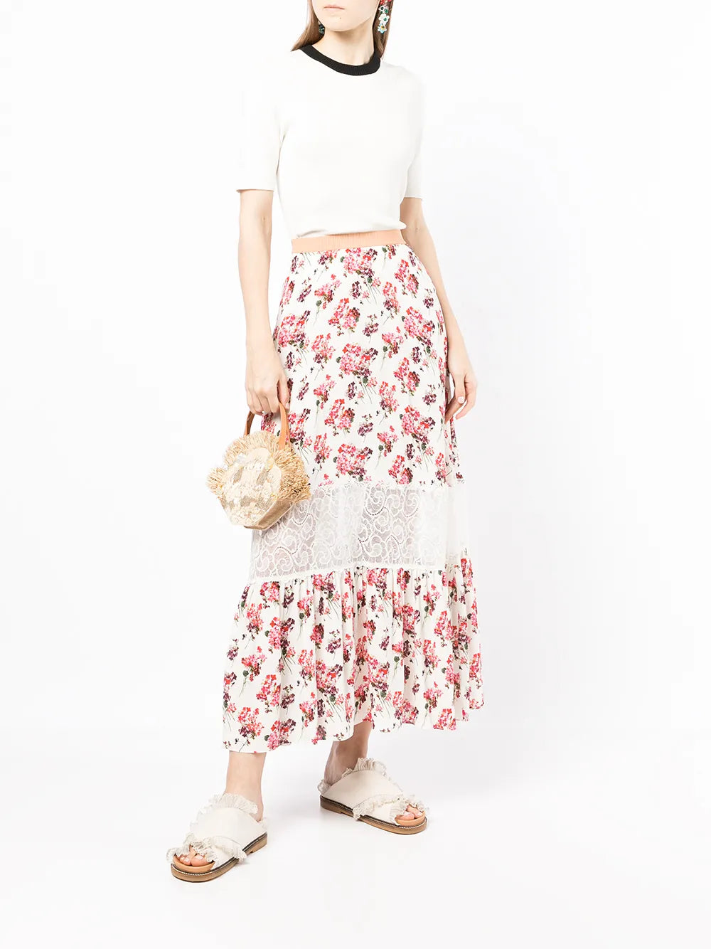 Maxi Floral-Lace Skirt