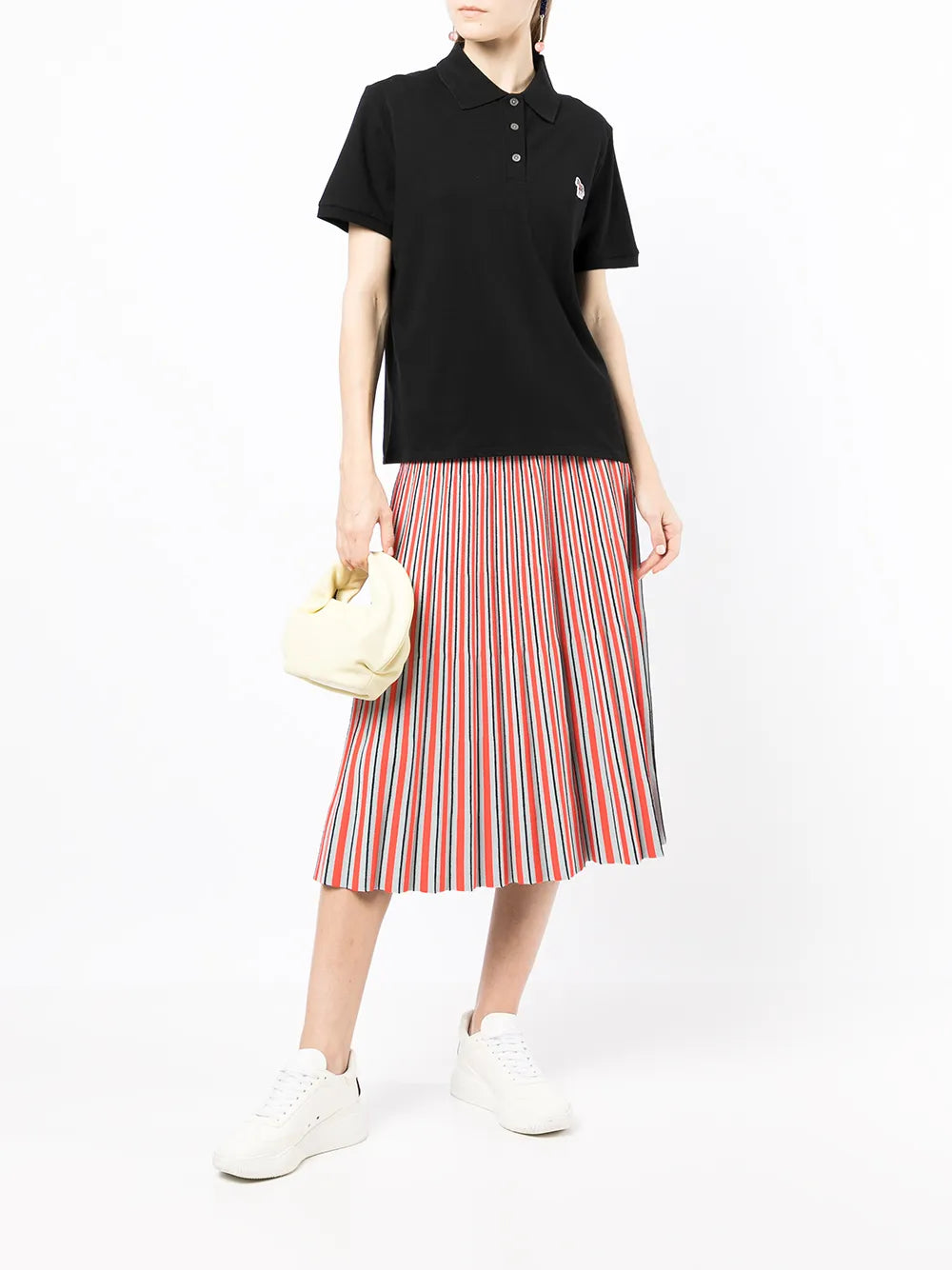 Zebra-Patch Polo Top