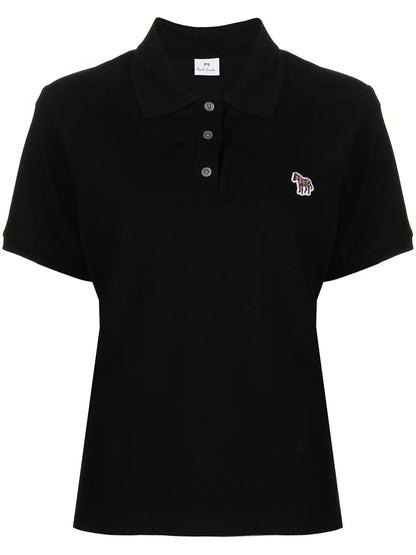 Zebra-Patch Polo Top
