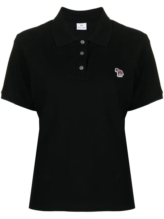 Zebra-Patch Polo Top