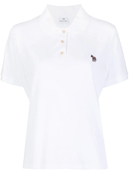 Zebra-Patch Cotton Polo Shirt