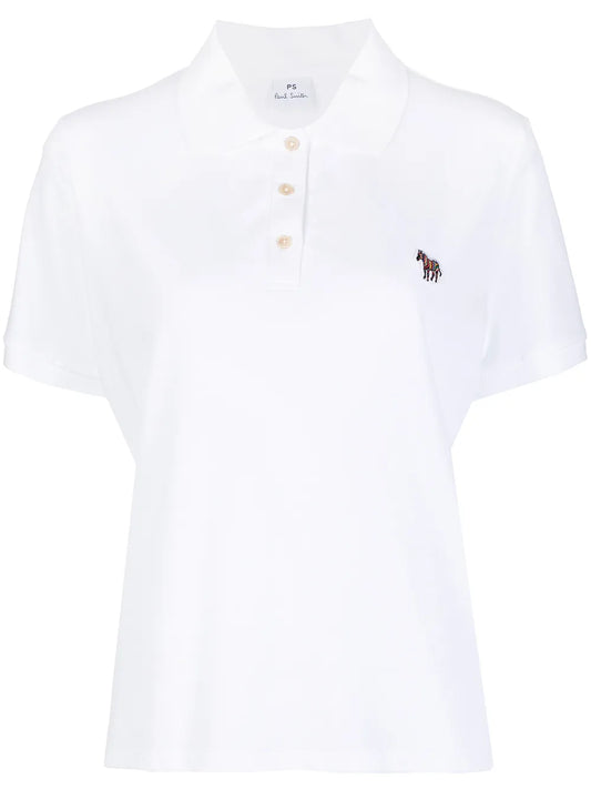 Zebra-Patch Cotton Polo Shirt