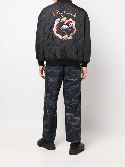 Embroidered-Design Bomber Jacket