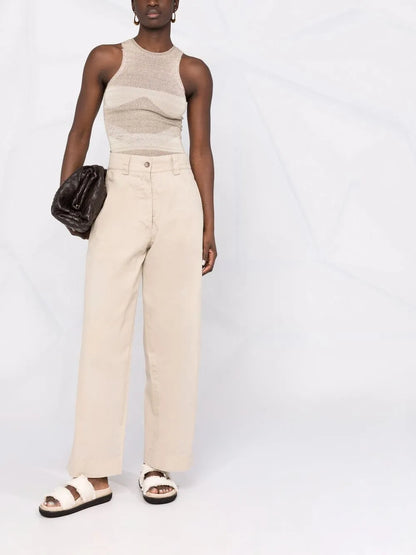High-Rise Straight-Leg Trousers