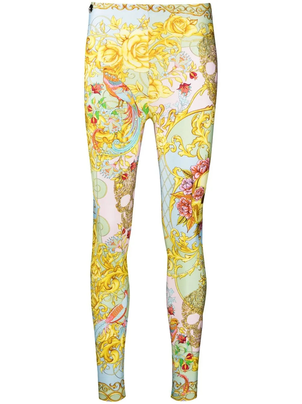 Baroque-Print High-Waisted Leggings