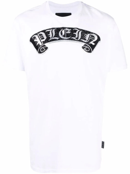 Rhinestone-Embellished Branded T-Shirt